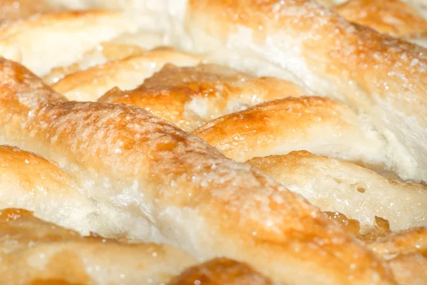 Close-up de torta assada com geléia de maçã — Fotografia de Stock