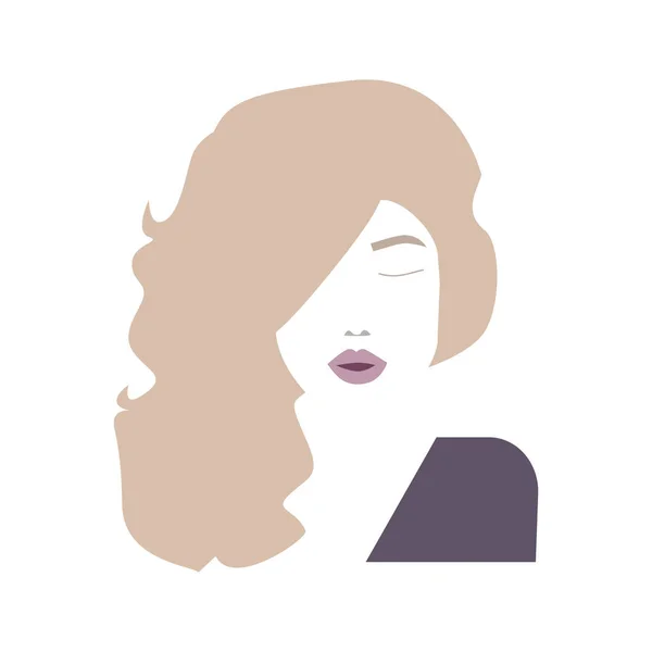 Schöne Mädchensilhouette mit Haaren. abstraktes Designkonzept für Schönheitssalon, Massage, Kosmetik und Wellness. Vektor weibliche Logo-Design-Vorlage. — Stockvektor