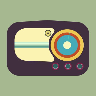 Eski radyo. Eski bir radyo gerçekçi illüstrasyon