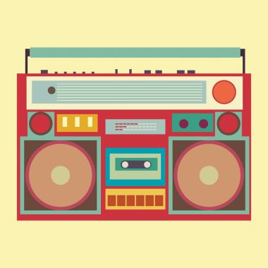 Vintage boombox afiş
