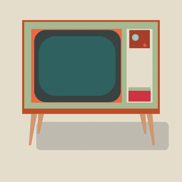 Старий телевізор. Ілюстрація старого старого ретро телевізора — стоковий вектор