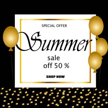 Yaz satış Banner şablon arka plan.