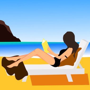 Kız plaj tasarım düz açık