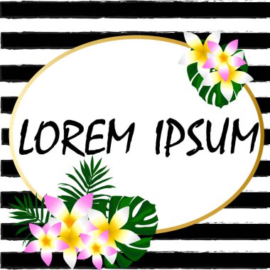 Egzotik tropik kenarlık çerçeve şablon