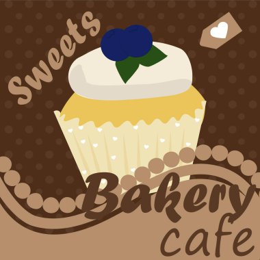 Vintage cupcake poster tasarımı
