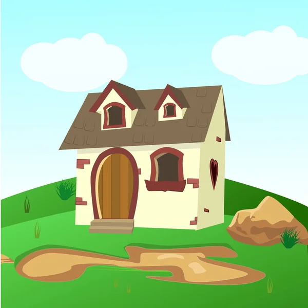 Дом в зеленой избушке — стоковый вектор