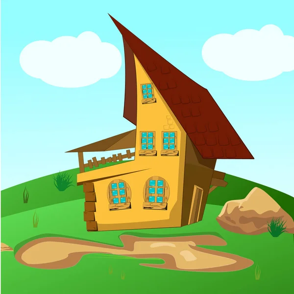 Дом в зеленой избушке — стоковый вектор