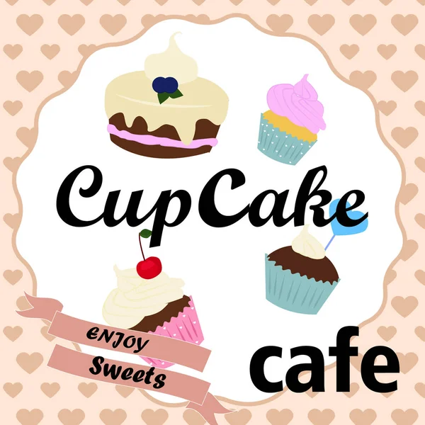 Design de cartaz de cupcake vintage — Vetor de Stock