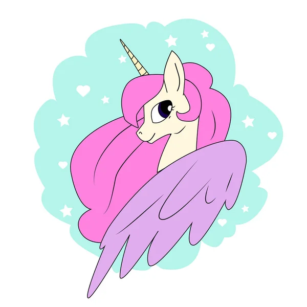 Schattig magical unicorn, zoete kinderen graphics voor t-shirts — Stockvector
