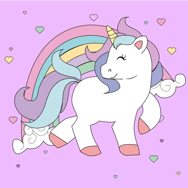 Mignonne licorne magique, doux graphiques pour enfants pour t-shirts — Image vectorielle