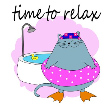 Kedi vektör, tişört baskı, çizgi film karakterleri, sevimli kedi