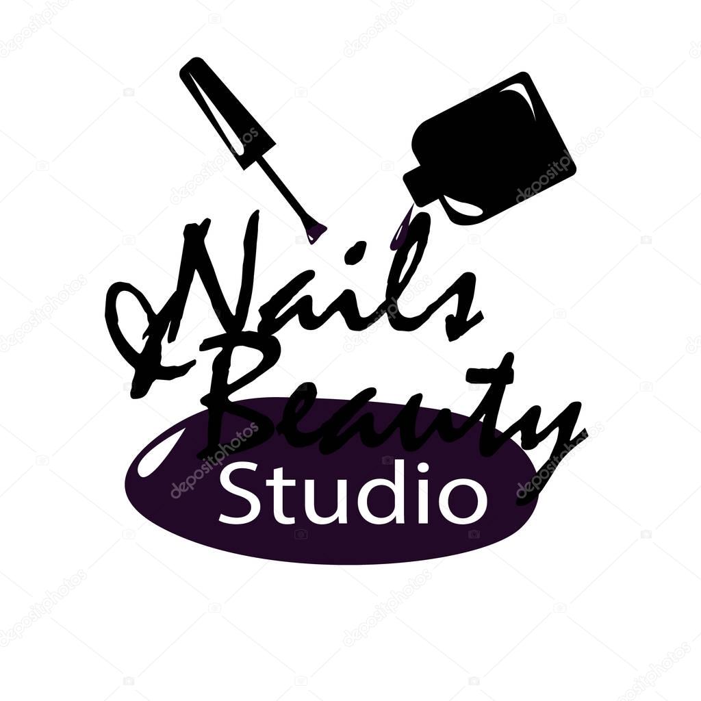 Nail studio logo vector illustration beauty concept
