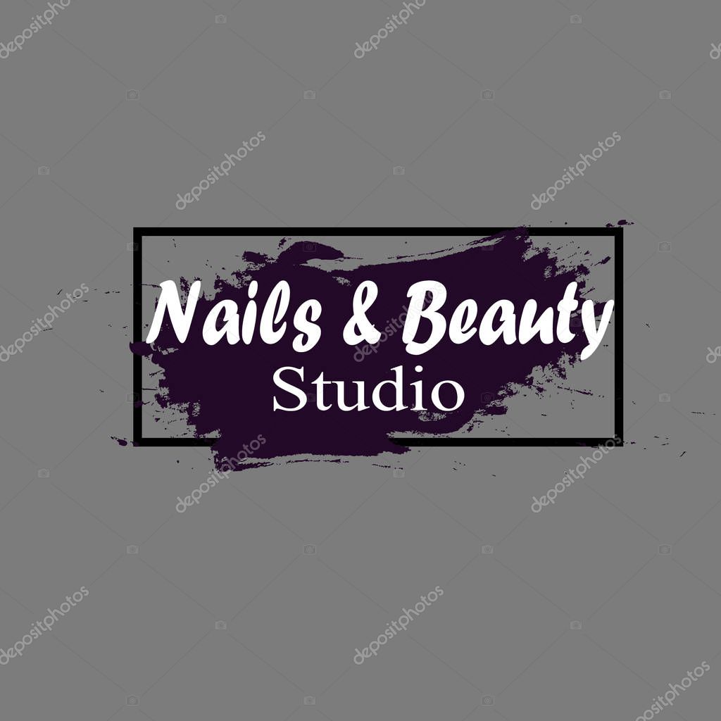 Nail studio logo vector illustration beauty concept