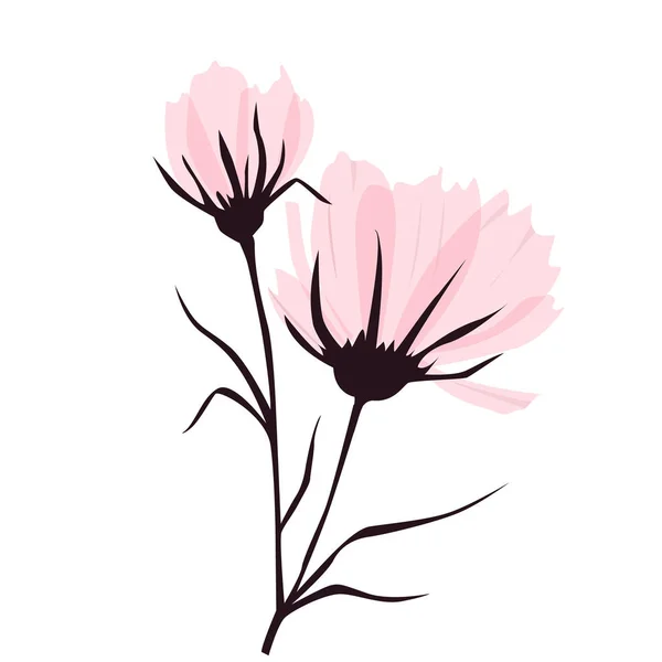 Fundo vetorial com flores rosa . —  Vetores de Stock