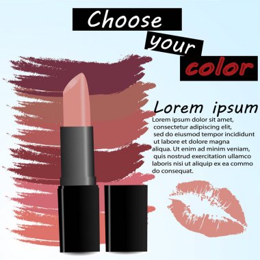 Makyaj reklamlar şablon, Charming kırmızı ruj