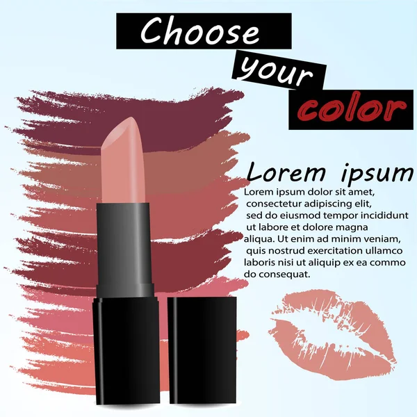 Makyaj reklamlar şablon, Charming kırmızı ruj