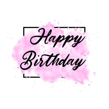 Mutlu doğum günü metnin özgün sanat fırça boya doku üzerinde