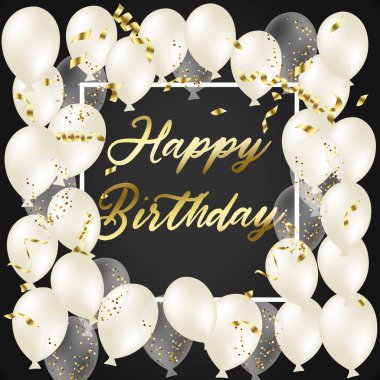 tatil illüstrasyon izole parlak doğum günü, beyaz balon demet