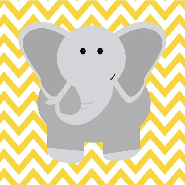 Vector dibujado a mano personaje de dibujos animados ilustración elefante . — Archivo Imágenes Vectoriales