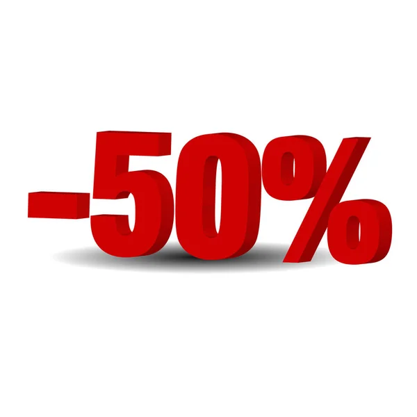 50% off, vendita sfondo, oggetto 3D . — Vettoriale Stock