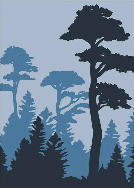 Винтажный шаблон дизайна леса. Векторная иллюстрация — стоковый вектор