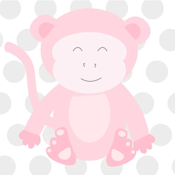 Pink Monkey Vector Illustration — Stock Vector