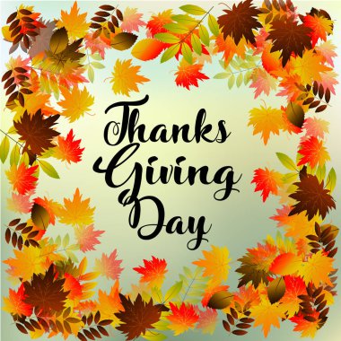 Şükran günü tipografi vektör