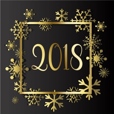 Altın kar tanesi dekorasyon siyah 2018 tarih ile lüks sınır