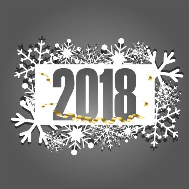 Mutlu yeni yıl 2018, vektör