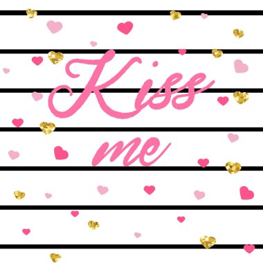 Tebrik kartı. Sevgililer günün kutlu olsun. Kadın dudaklar