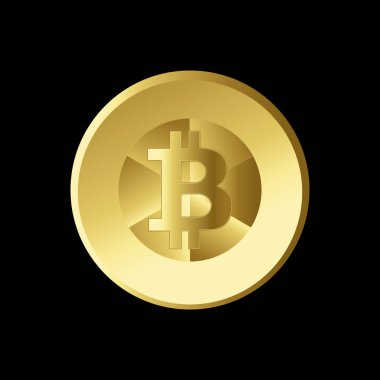 Bitcoin. Fiziksel bit sikke. Dijital para. Cryptocurrency.