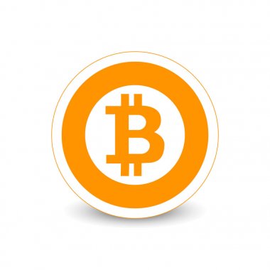 Kripto Döviz Alım Bitcoin düz vektör logosu, web, etiket baskı için simge.