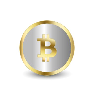 Bitcoin. Fiziksel bit sikke. Dijital para. Cryptocurrency.