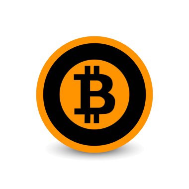 Kripto Döviz Alım Bitcoin düz vektör logosu, web, etiket baskı için simge.