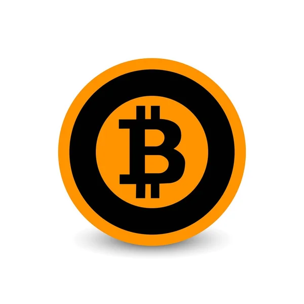 Crypto monnaie Bitcoin plat vecteur logo, icône pour le web, autocollant pour imprimer . — Image vectorielle