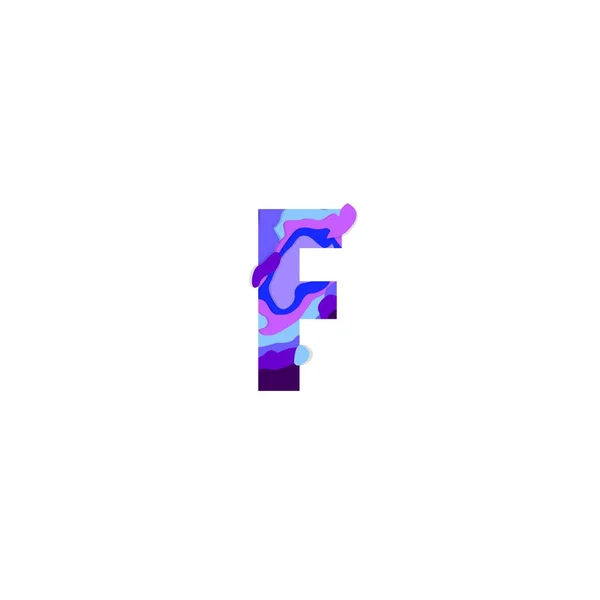 Papier knippen brief F. realistisch 3d multi lagen papercut effect geïsoleerd op een witte achtergrond. Kleurrijke karakter van alfabet letter lettertype. — Stockvector