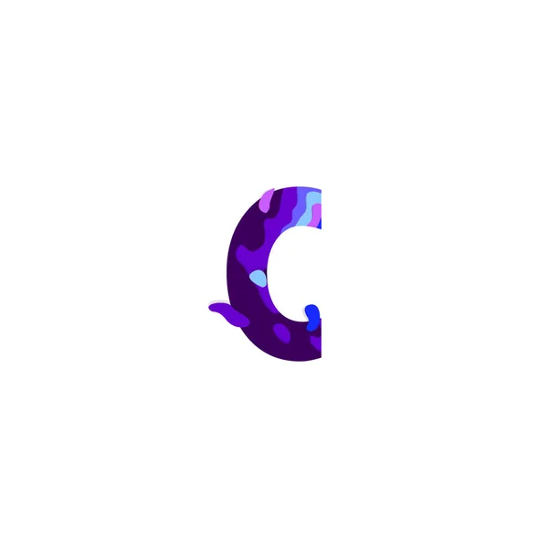 Papier gesneden letter C. realistisch 3d multi lagen papercut effect geïsoleerd op een witte achtergrond. Kleurrijke karakter van alfabet letter lettertype. — Stockvector