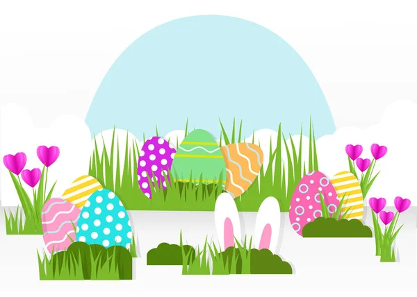 Happy Easter greeting card. A realistic vector image that simulates paper cut — Stock Vector