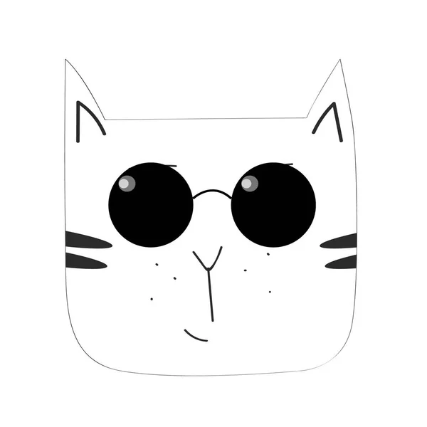 Katze mit Brille. — Stockvektor