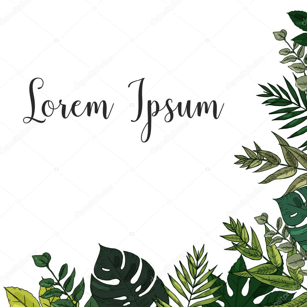 Trendy Summer Tropical Leaves