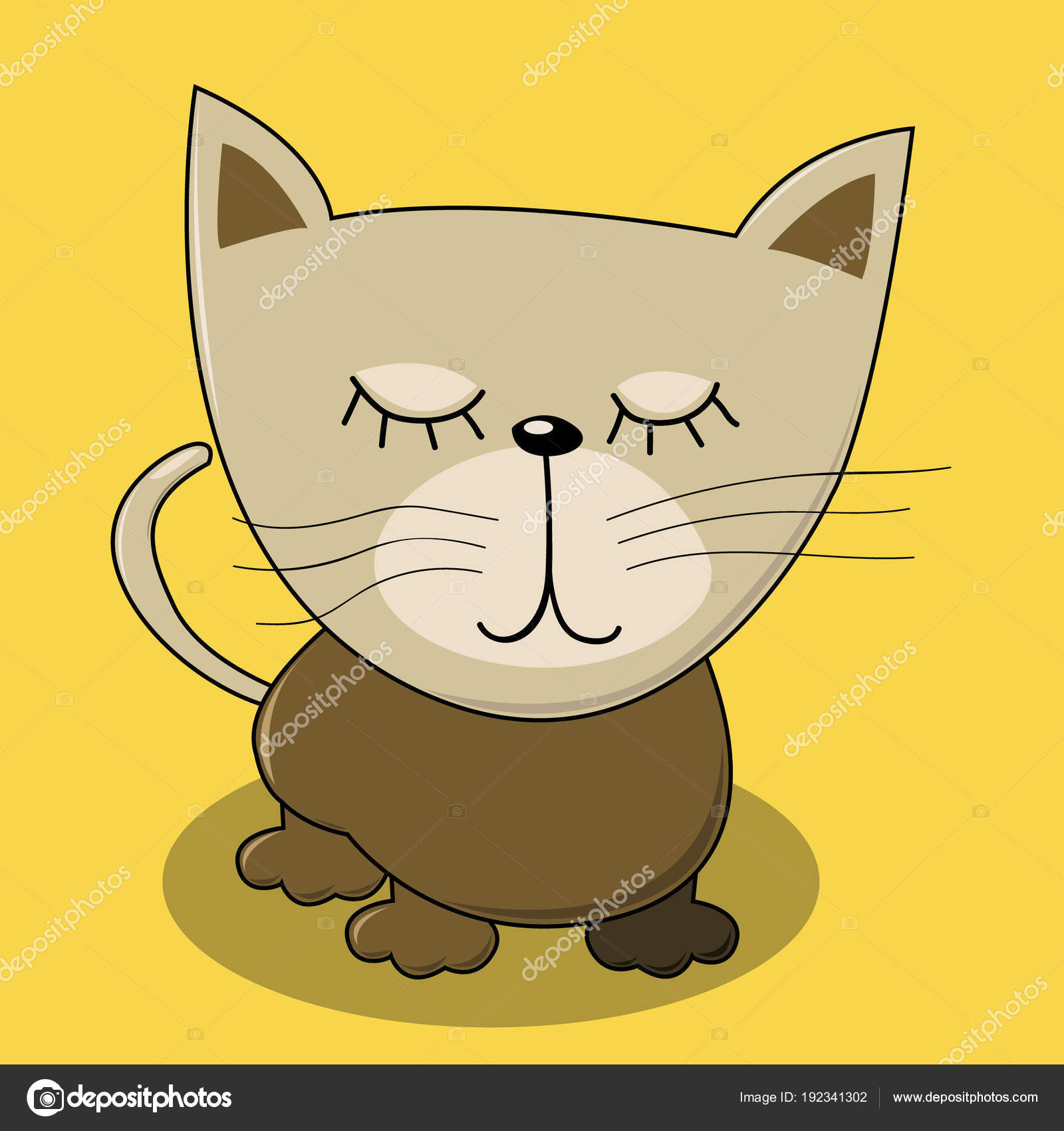 Süße Katze Illustration Vektor Für Kinder Drucken