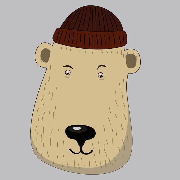 Симпатичный медовый медведь с шарфом — стоковый вектор