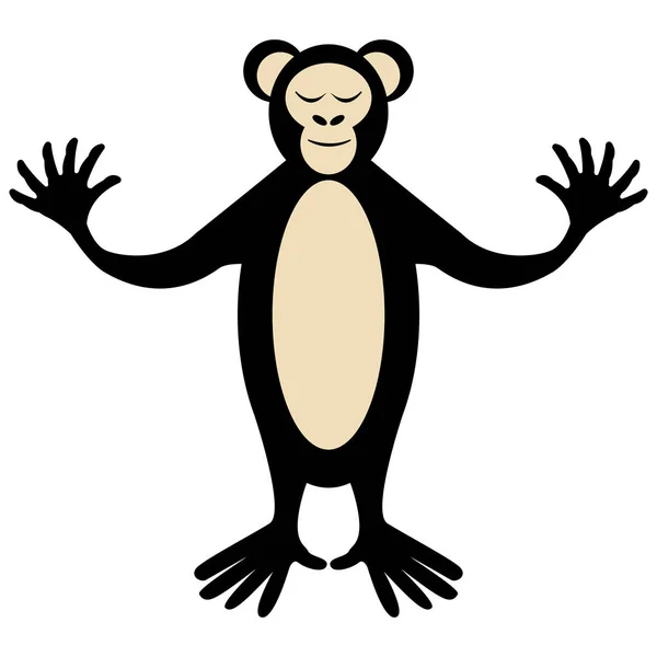 Cartoon cute monkey posing — Stock Vector