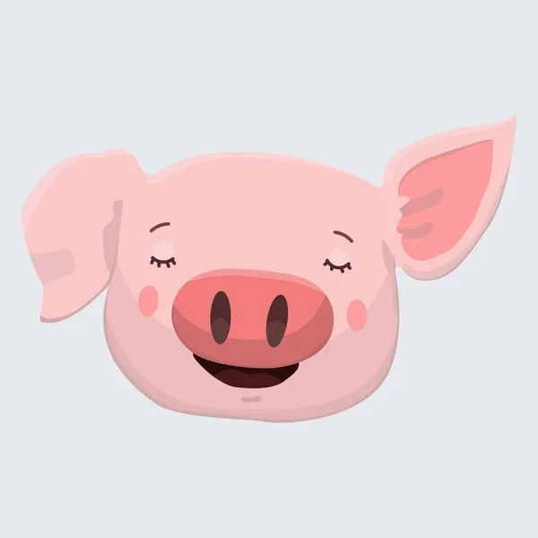 Lindo cerdo vector de impresión — Vector de stock