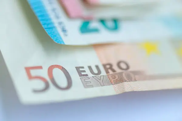 Peníze Euro Mince Bankovky — Stock fotografie