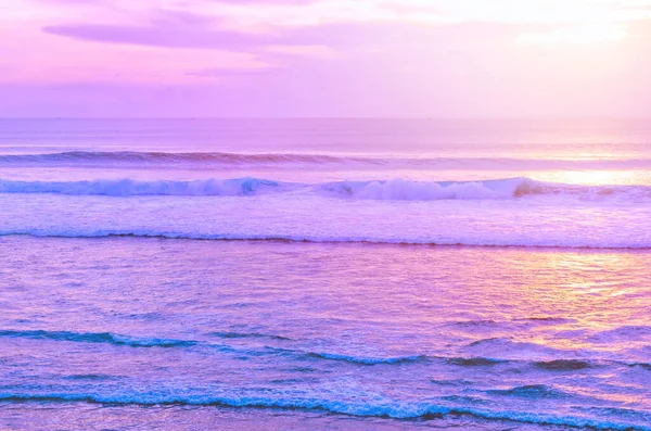 Lilac Sunset Seascape Endless Ocean Blurred Inspirational Calm Sea Sunset — Stock Photo, Image