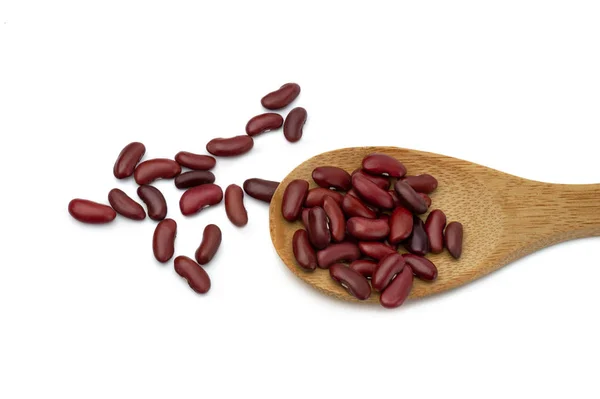 Kidney bean spoon white background — Stock Photo, Image