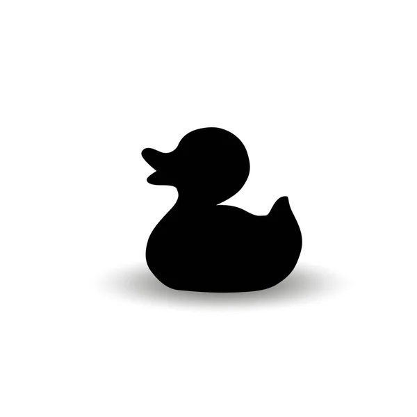 Silueta Patito Juguete Aislado Sobre Fondo Blanco — Archivo Imágenes Vectoriales