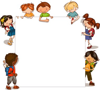 Çerçeveli genç bir okul çocuğu