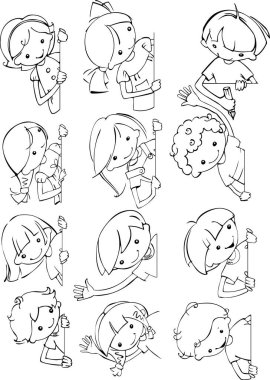 Genç liseli çocuklar Tex için pankartlar çiziyorlar.